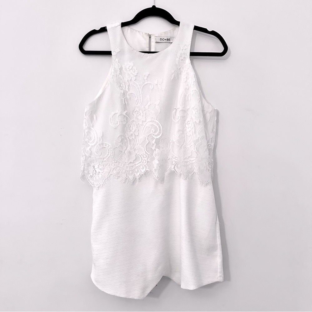 DO+BE Elegant White Lace Romper